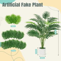 28'' Artificial Palm Tree Large Fake Tropical Faux Plants Indoor and Outdoor for Home Bathroom Porch outside Patio Decor (White Pot) - Image 3