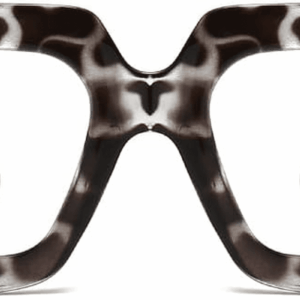 Oversized Blue Light Glasses for Women Fashion Thick Square Computer Eyewear Non-Prescription Black Glasses (White Leopard)