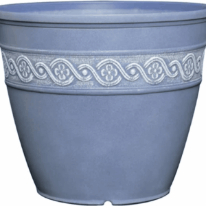 Corinthian Resin Flower Pot Planter, Slate Blue, 8"
