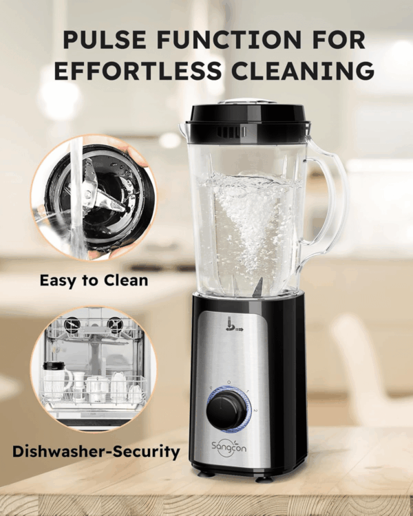 5 in 1 Blender and Food Processor Combo for Kitchen, Small Electric Food Chopper for Meat and Vegetable, 350W High Speed Blenders with 2 Speeds and Pulse for Smoothies and Shakes - Image 9