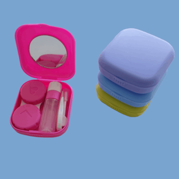 4 Pack Colorful Contact Lens Case Kit with Mirror Durable, Compact, Portable Soak Storage Kit - Image 7