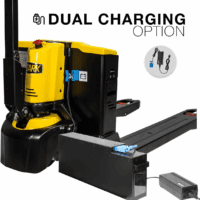 2-Pieces Full Electric Pallet Jack Lithium 3300Lbs Capacity 7.5" Lift 45" X 27" Forks Pallet Truck, Multi-Function Handle - Image 3
