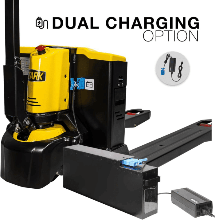 2-Pieces Full Electric Pallet Jack Lithium 3300Lbs Capacity 7.5" Lift 45" X 27" Forks Pallet Truck, Multi-Function Handle - Image 3