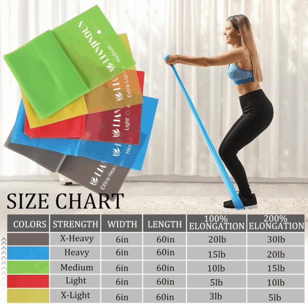 5 Pcs Professional Resistance Bands. Latex-Free, Elastic Band, Work Out Bands, Stretch Bands for Working Out Women or Men, Exercise Bands Set for Physical Therapy, Yoga, Pilates - Image 2