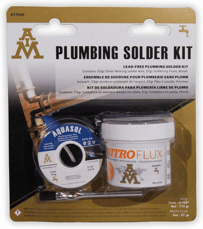 Plumbing Solder Kit with Solder Wire, Flux and Brush, Solder for Plumbing Repairs (113G / 4Oz)