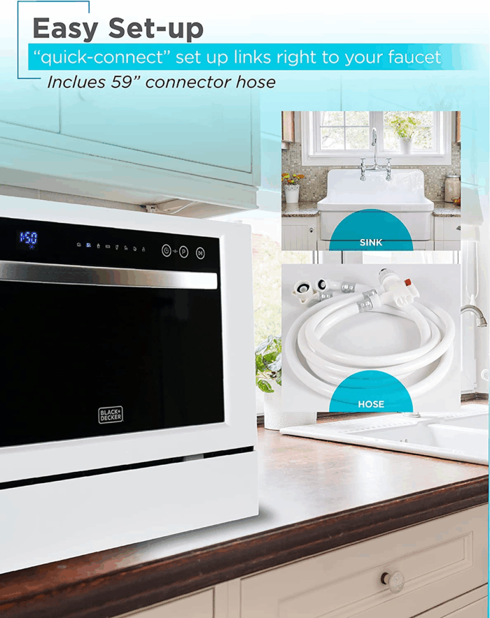 BCD6W 6 Place Setting ENERGY STAR Portable Compact Countertop Dishwasher - Image 3
