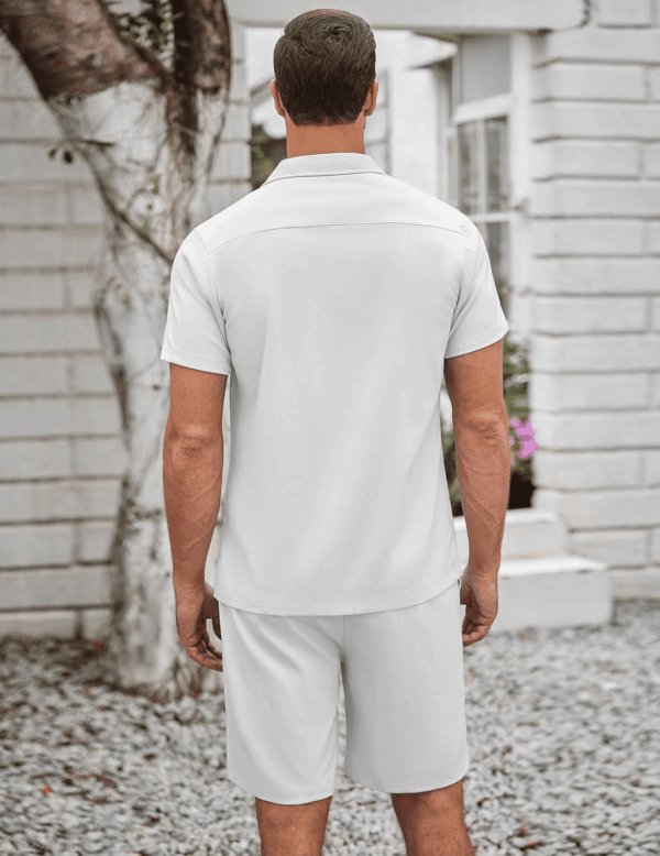 Mens Short Sets 2 Piece Summer Beach Outfits Short Sleeve Shirts and Shorts Sets for Men - Image 4