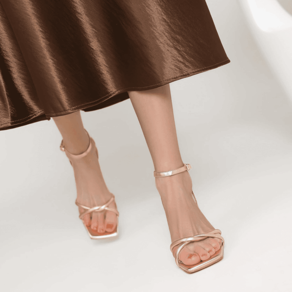 Women'S Sandals Square Open Toe Kitten Heels Strappy Ankle Strap Sandals for Women Comfort Dress Party Shoes - Image 5