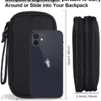 Electronics Travel Organizer, Tech Accessories Pouch Bag for Cables/Charger & Cords/Power Bank/Magic Mouse/Earphone (Small, Black) - Image 3