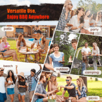 Charcoal Grills with Offest Smokers: Spacious Barrel Charcoal BBQ Grill | Barbecue Smoker Grill Combo for Outdoor Backyard Patio Camping Picnic and Party - Image 5
