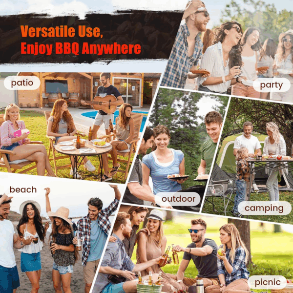 Charcoal Grills with Offest Smokers: Spacious Barrel Charcoal BBQ Grill | Barbecue Smoker Grill Combo for Outdoor Backyard Patio Camping Picnic and Party - Image 5