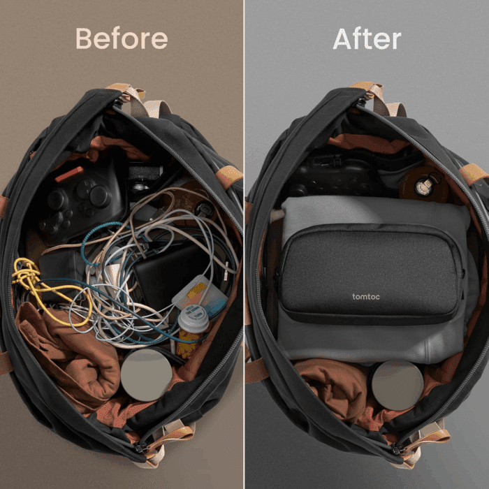 Electronics Organizer Travel Case, Water Resistant Travel Bag Cable Organizer for Essentials, Tech Pouch Accessories Carry Storage for Cord, Phone, Cables, Airpods, USB Flash Drive, Daily Items - Image 5