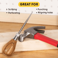 Scratch Awl Tool with Hardwood Handle - Scribe, Layout Work, & Piercing Wood - Alloy Steel Blade - Image 4