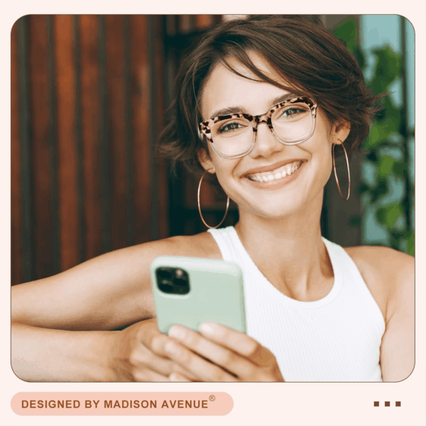 Blue Light Blocking Glasses Oversized Fashion Blue Light Glasses for Women anti Eyestrain & UV Protection Computer Eyeglasses (Gradient Brown) - Image 2