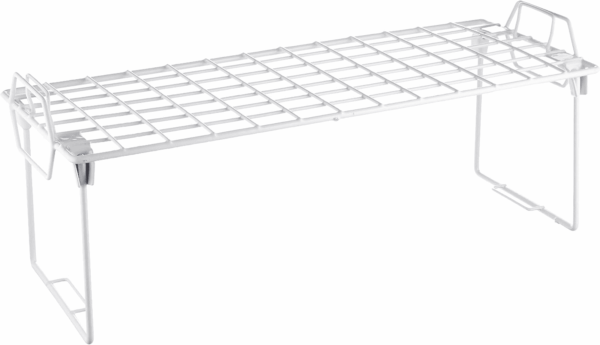 Wire Grid Stacking Shelf Medium, 7"D X 18"W X 7"H, White