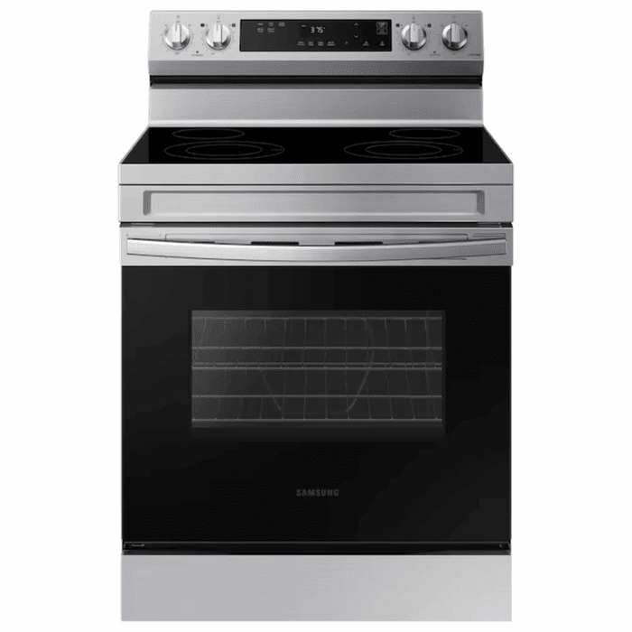 30-In Glass Top 4 Burners 6.3-Cu Ft Freestanding Electric Range ( Stainless Steel )