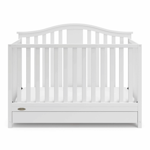 Solano 4-In-1 Convertible Crib with Drawer Combo (White) – GREENGUARD Gold Certified, Includes Full-Size Nursery Storage Drawer, Converts to Toddler Bed and Full-Size Bed - Image 9
