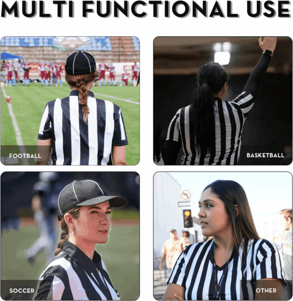 Referee Shirt Womens Ref Jersey Black and White Stripe Uniform for Basketball Football Soccer Halloween Costume - Image 6