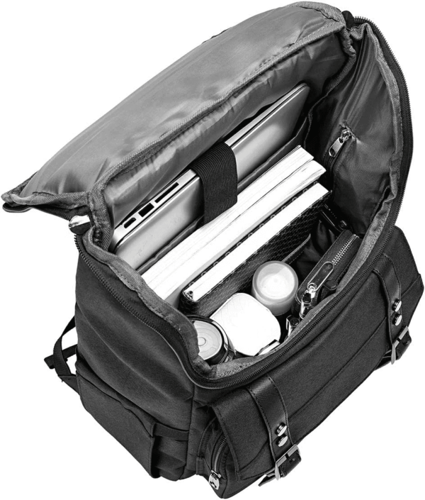 Vintage Backpack Travel Laptop Backpack with Usb Charging Port for Women & Men College Backpack Fits 15.6 Inch Laptop Black - Image 4