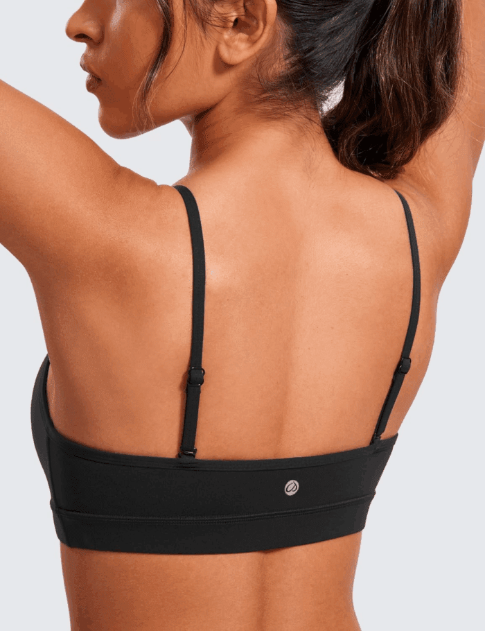 Butterluxe V-Neck Sports Bras for Women - Adjustable Thin Straps Padded Yoga Top Basic Wireless Camisole - Image 4