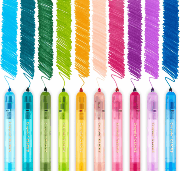 Clicks Retractable Markers (10Ct), No Dry Washable Markers for Kids, Bold Colors, Click Markers for School, Easter Basket Stuffers & Gifts for Kids - Image 6