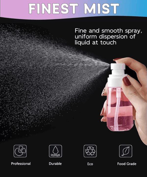 6 Pack Small Spray Bottles - Travel Size 3 Pack 1Oz/30Ml and 3 Pack 2Oz/60Ml with 3Pcs Funnels, Fine Mist Mini Plastic Refillable Spray Bottles - Pink - Image 2