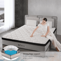 Queen Mattress, 10 Inch Queen Hybrid Mattresses in a Box with Memory Foam, Medium Firm Individual Pocket Spring for Edge Support, Fiberglass Free, Breathable, Certipur-Us - Image 2