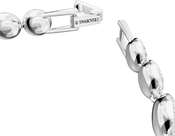 Una Angelic Tennis Bracelet, Clear Circle-Cut  Crystals with Matching Crystal Pavé on a Rhodium Tone Finish Setting, Part of the  Una Angelic Collection - Image 3
