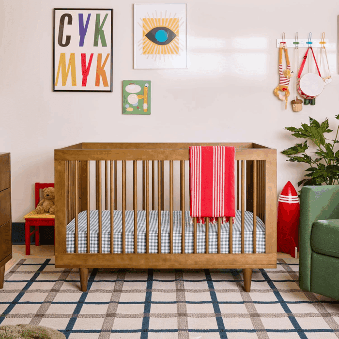 Marley 3-In-1 Convertible Baby Crib - GREENGUARD Gold Certified - Convertible Crib to Toddler Bed and Daybed - Baby Bed W/ 4 Adjustable Heights - Easy to Assemble Wooden Crib - Walnut - Image 2