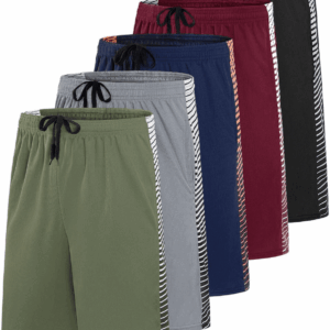 5 Pack: Men'S Mesh Athletic Basketball Shorts Quick Dry Activewear with Pockets