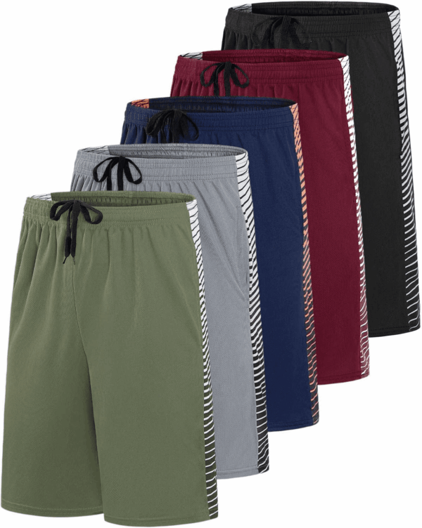 5 Pack: Men'S Mesh Athletic Basketball Shorts Quick Dry Activewear with Pockets