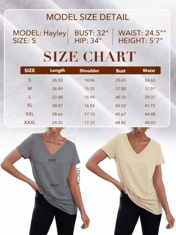 T-Shirts Short Sleeve V Neck Tees Tops for Women Fashion Trendy Lightweight Soft Casual Summer Outfits Clothes 2025 - Image 6