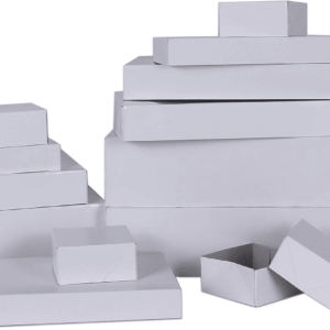 Premium 13 Piece White Gift Boxes with Lids of Assorted Sizes with 4 Inch Deep Robe Wrapping Boxes Set for Wrapping Christmas Gifts, Birthday, Holiday