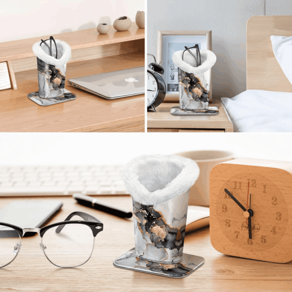 Plush Lined Eyeglasses Holder, Glasses Stand Case, Anti-Scratch Glasses Storage Organizer for Desk, Nightstand, Office - Image 6