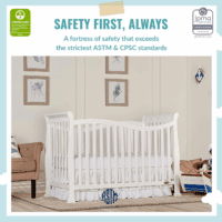 Violet 7-In-1 Convertible Life Style Crib in White, Greenguard Gold Certified, 4 Mattress Height Settings, Made of Sustainable New Zealand Pinewood - Image 2
