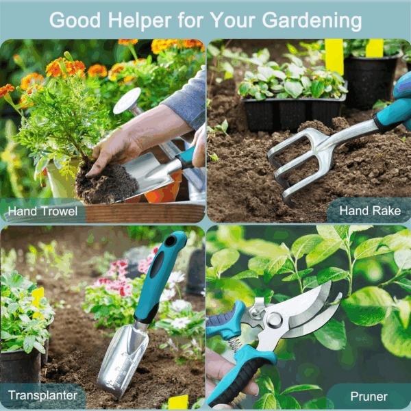Garden Tools 7-Piece, Gardening Hand Tools, Gardening Tools Set with Rust-Proof,Stainless Steel, Aluminum Alloy Material, Gardening Supplies Set Ideal Gift - Image 2