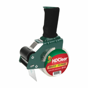 HD Clear Packing Tape Dispenser – Tape Gun with 1 Roll of Heavy Duty Shipping and Moving Tape - Clear Strong Packaging Tape for Boxes, Packing and Moving Supplies - 1.88 In. X 50 Yards