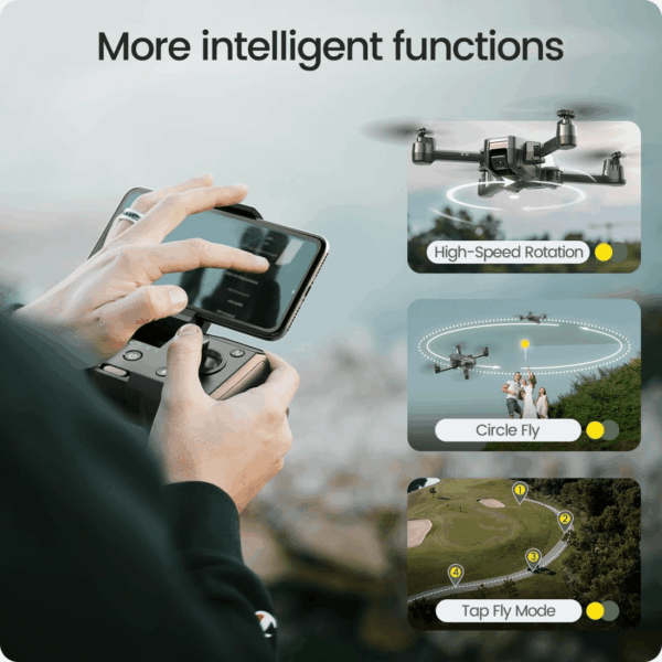 HS440 Foldable FPV Drone with 1080P Wifi Camera for Adult Beginners and Kids; Voice Gesture Control RC Quadcopter with Modular Battery for Long Flight Time, Auto Hover, Carrying Case - Image 4