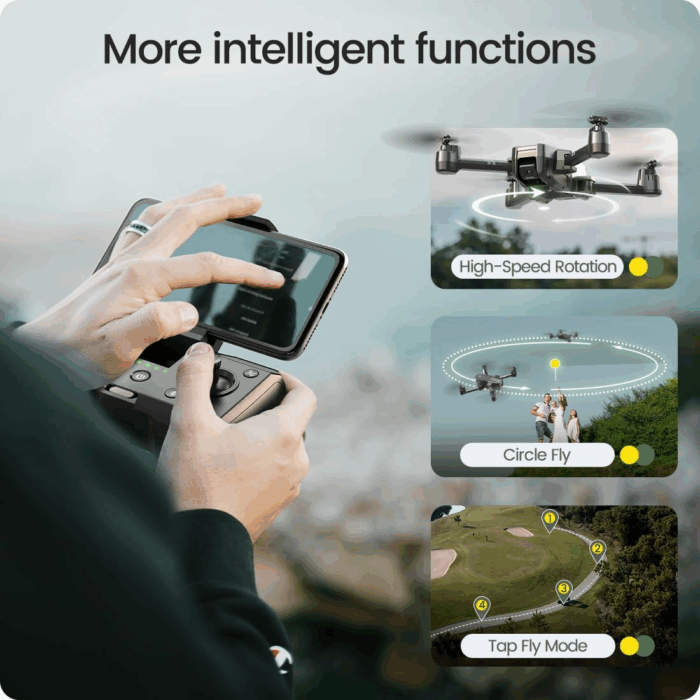 HS440 Foldable FPV Drone with 1080P Wifi Camera for Adult Beginners and Kids; Voice Gesture Control RC Quadcopter with Modular Battery for Long Flight Time, Auto Hover, Carrying Case - Image 4