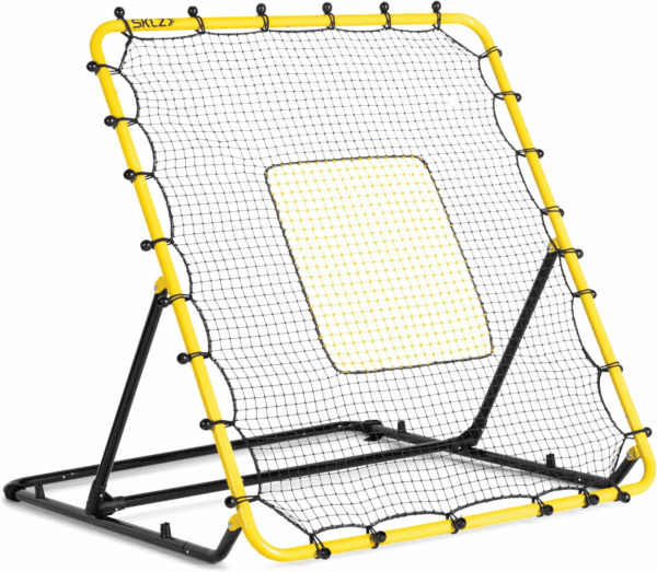 Fielding Trainer - Baseball & Softball Pitch-Back Rebound Net - Ground, Line Drive & Fly Ball Return Settings - 4 X 4.5-Foot Steel Frame, UV & Weather Resistant Bungee Net, Easy-Fold Design