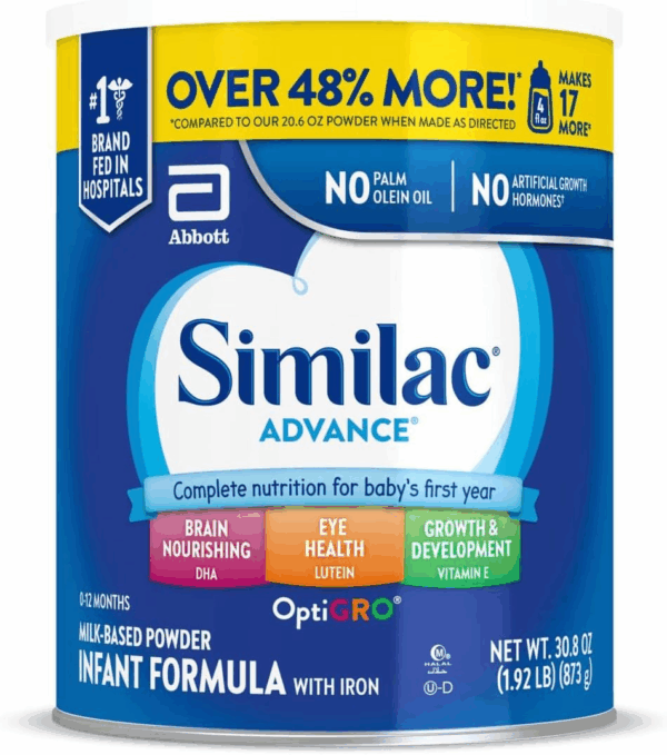 Advance Infant Formula with Iron, Baby Formula Powder, 30.8-Oz Value Can