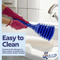 Sink and Drain Plunger for Bathrooms, Kitchens, Sinks, Baths and Showers. Small and Powerful, Commercial Style 'Plumbers Plunger' with Large Bellows - Image 5