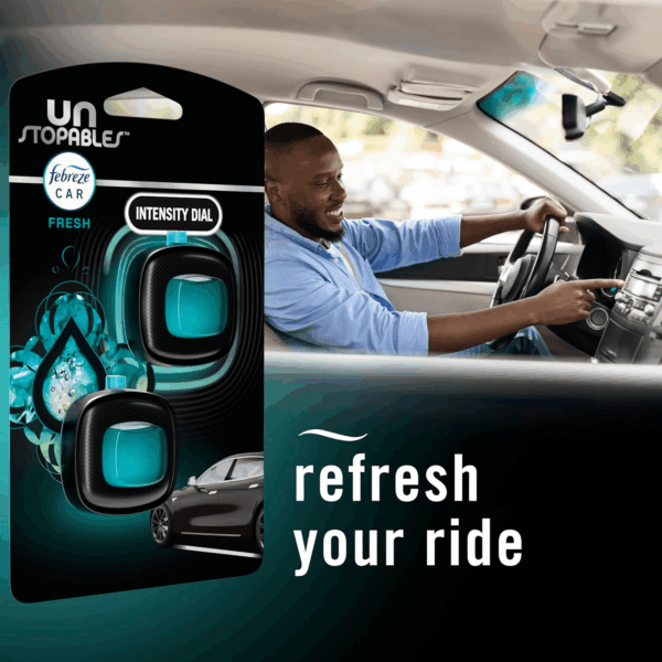Unstopables Car Odor-Fighting Car Freshener Vent Clip Fresh Scent, .07 Oz. Car Vent Clip, Pack of 4 - Image 6