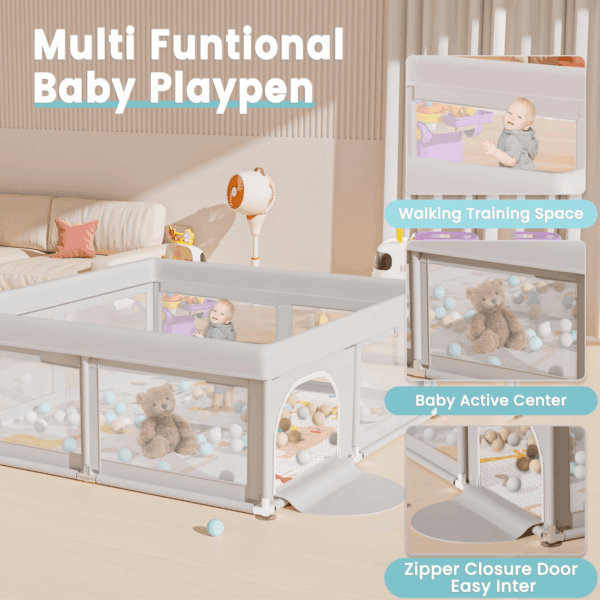 50 X 50 Inch Baby Playpen with Mat Small Playpen for Babies and Toddlers Baby Fence Playards - Image 5