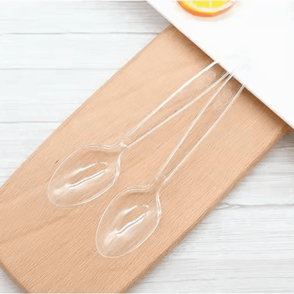 100 Count Plastic Silverware, Heavy Weight Plastic Forks Spoons Disposable Utensils Cutlery Set for Wedding Party Supplies Everyday Use - Image 4