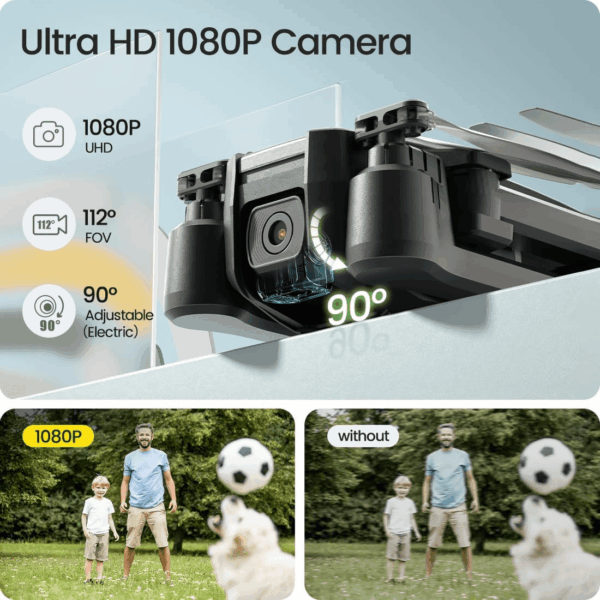 HS440 Foldable FPV Drone with 1080P Wifi Camera for Adult Beginners and Kids; Voice Gesture Control RC Quadcopter with Modular Battery for Long Flight Time, Auto Hover, Carrying Case - Image 2