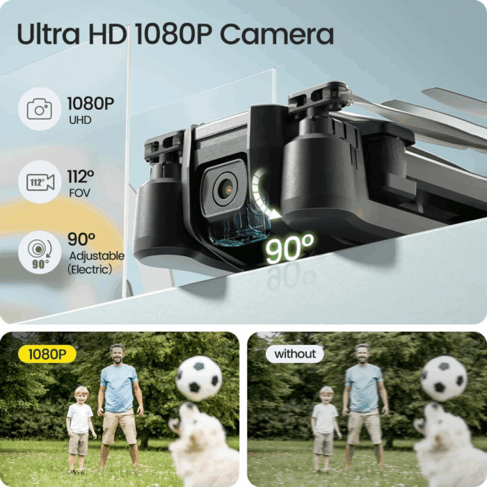 HS440 Foldable FPV Drone with 1080P Wifi Camera for Adult Beginners and Kids; Voice Gesture Control RC Quadcopter with Modular Battery for Long Flight Time, Auto Hover, Carrying Case - Image 2