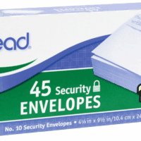 #10 Envelopes, Security Printed Lining for Privacy, Press-It Seal-It Self Adhesive Closure, All-Purpose 20-Lb Paper, 4-1/8" X 9-1/2", White, 45 per Box (75026)