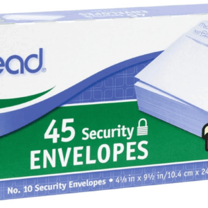 #10 Envelopes, Security Printed Lining for Privacy, Press-It Seal-It Self Adhesive Closure, All-Purpose 20-Lb Paper, 4-1/8" X 9-1/2", White, 45 per Box (75026)