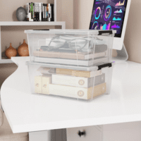 Clear Storage Latch Bins, 6-Pack Storage Organizer Box with Handle and Lids, 5-Litre - Image 5